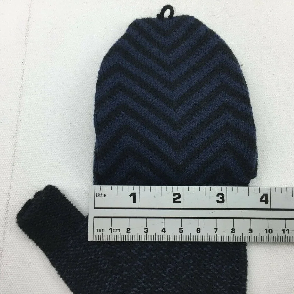 Lucky Brand Exploded Geo Gloves Winter Fingerless Mittens Blue One Size